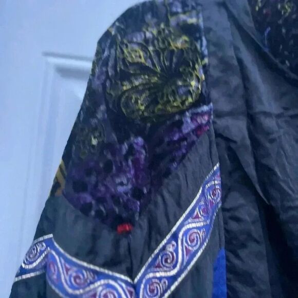 Vintage Westbound Sport Jacket Colorblock Brocade 90s Med Colorful Boho Gypsy - Picture 7 of 9